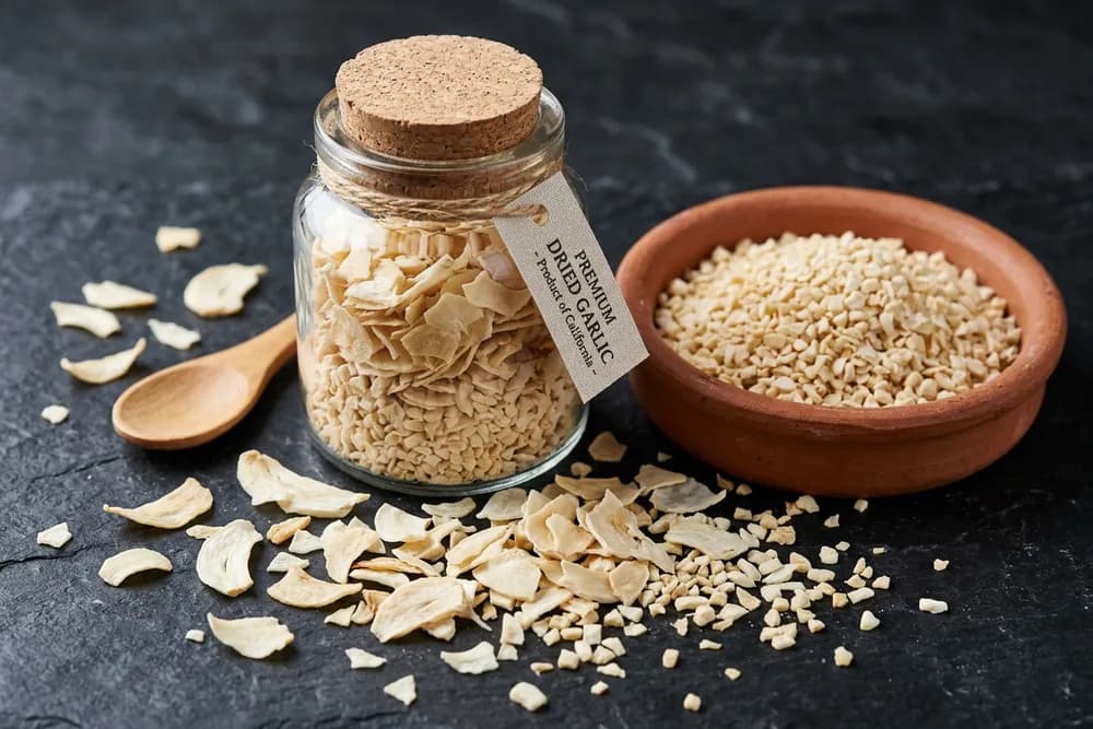 Dehydrated Garlic Flakes product visual for export sourcing