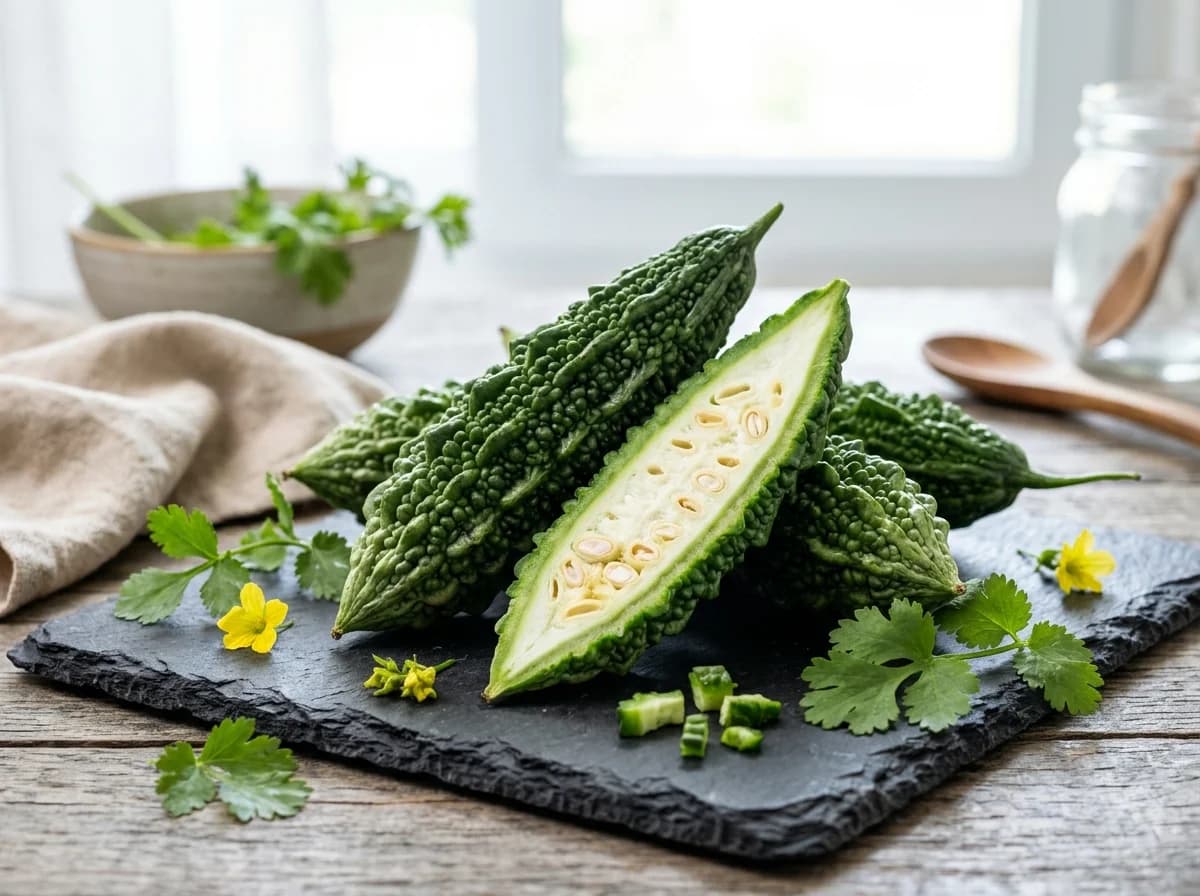Bitter Gourd (Karela) — Dark Green Long product visual for export sourcing